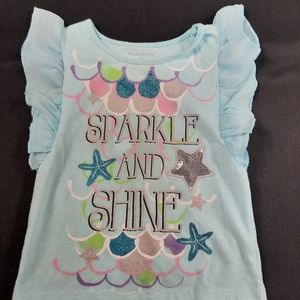 Size 2T Healthtex Sleeveless Ruffle Girls ' Sparkle and Shine Shirt Cute Pretty